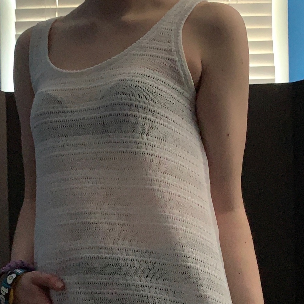 Sheer white tank top